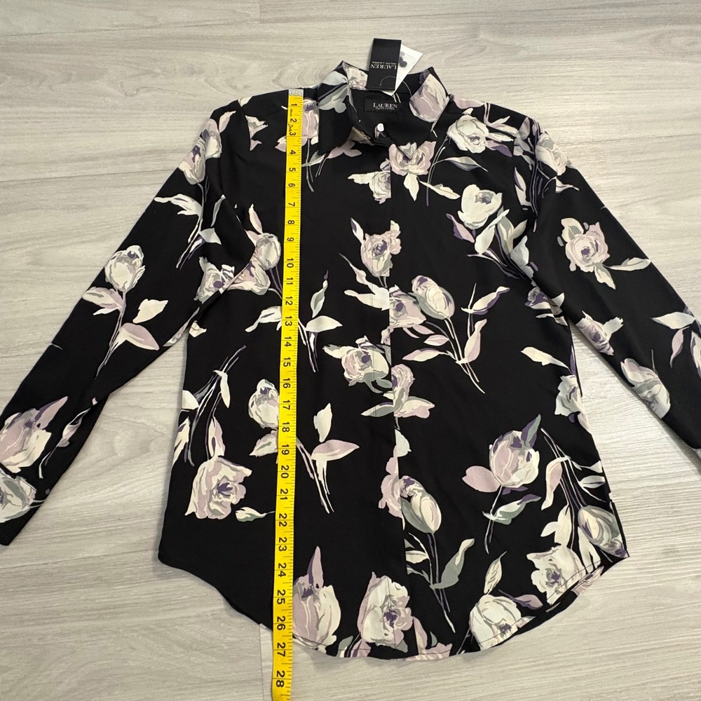 Lauren Ralph Lauren Shirt Women Floral Button Down Long Sleeve Blouse Size S NWT - Picture 8 of 16